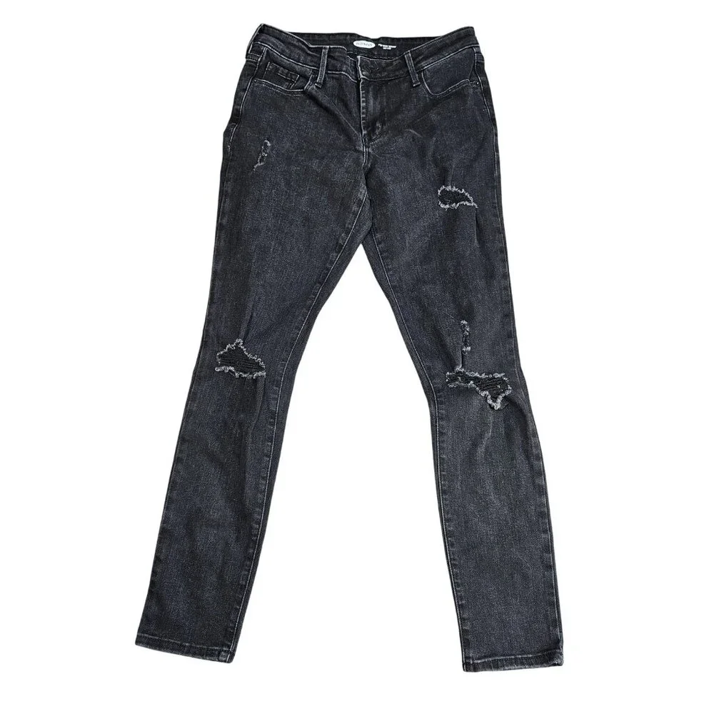Old Navy Pop Icon Skinny Jeans‎ Womens 4 Charcoal Wash Mid Rise Stretch Denim